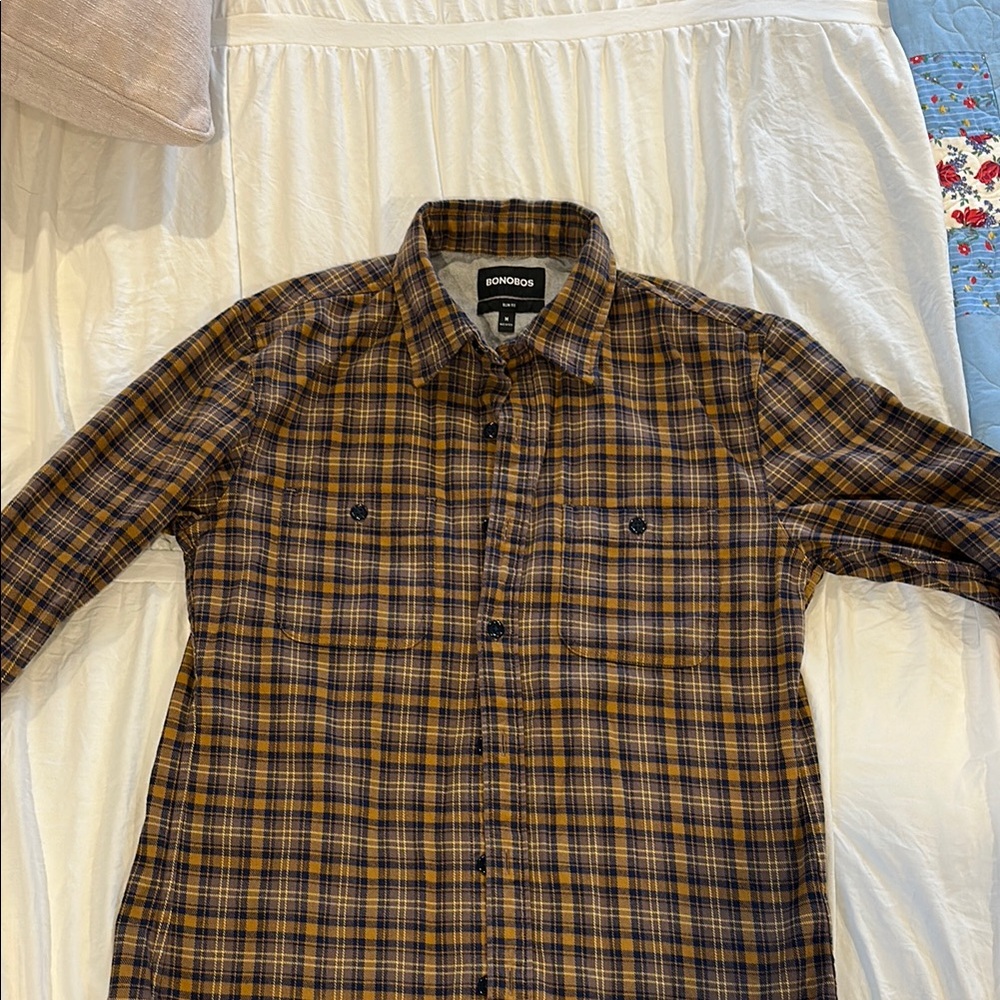 Bonobos Men's Plaid Flannel Shirt - Brown